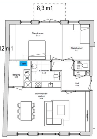 Plattegrond - Sint Bavostraat 19B, 4891 CG Rijsbergen - plattegrond Sint Bavostraat 19-B Rijsbergen.png